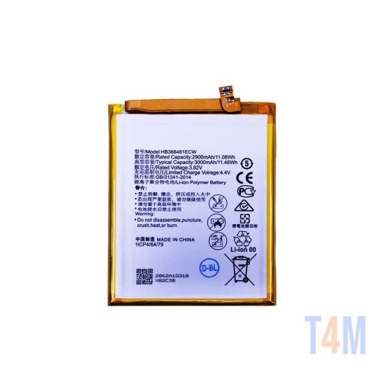 Bateria HB366481ECW para Huawei P9/P9 Lite/Honor 8/P20 Lite/Y6 2018/P Smart/Y7 2018/Honor 7 Lite/P8 Lite 2017/P10 Lite 3000mAh